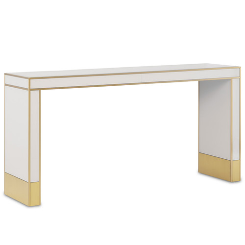 Currey and Company - 3000-0209 - Console Table - Arden Collection - Ivory/Satin Brass