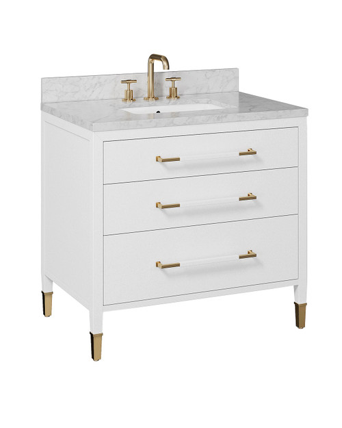 Currey and Company - 3800-0007 - Vanity with Sink - Verona - Acrylic White/Natural/White/Champagne