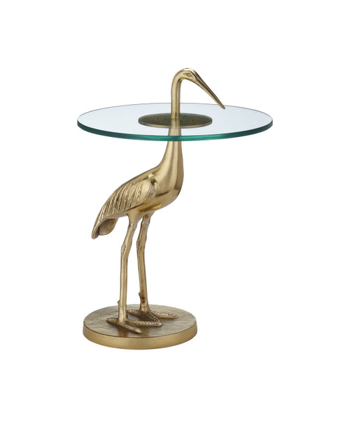 Currey and Company - 4000-0194 - Accent Table - Crane - Gold/Clear