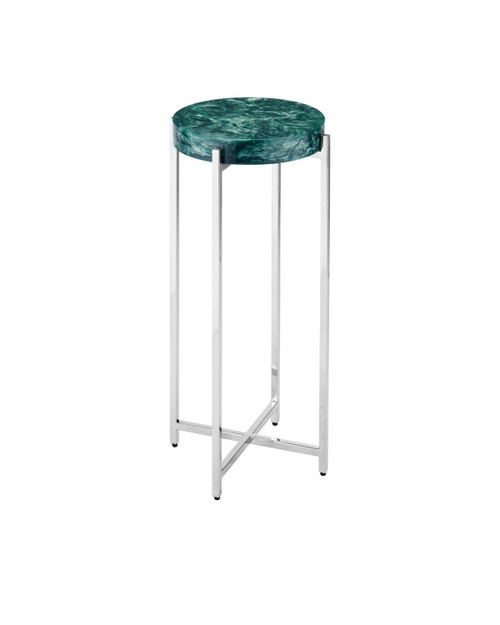 Currey and Company - 4000-0227 - Drinks Table - Rina - Teal/Polished Nickel