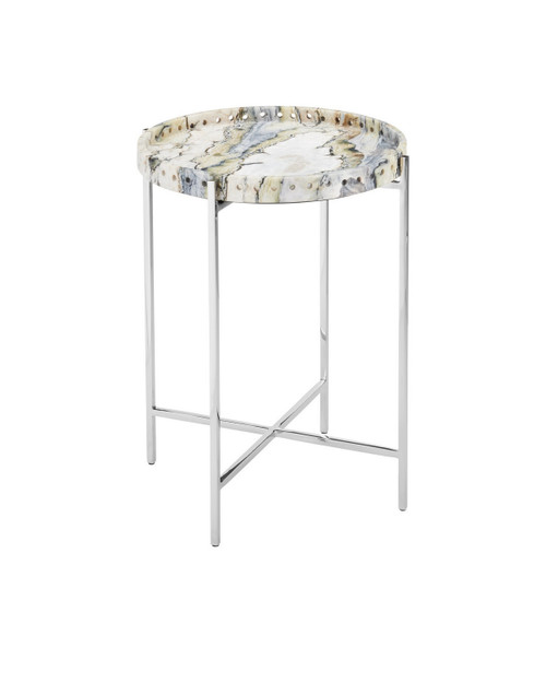 Currey and Company - 4000-0242 - Accent Table - Freya - Natural/Nickel