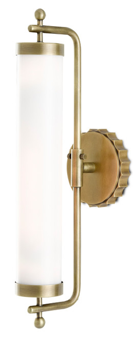 Currey and Company - 5000-0141 - One Light Wall Sconce - Latimer - White/Antique Brass