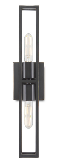 Currey and Company - 5800-0021 - Two Light Wall Sconce - Bergen Collection - Oil Rubbed Bronze
