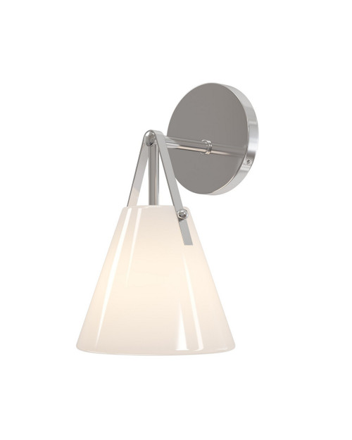 Currey and Company - 5800-0073 - One Light Wall Sconce - Bronwen - Opaque White/Polished Nickel
