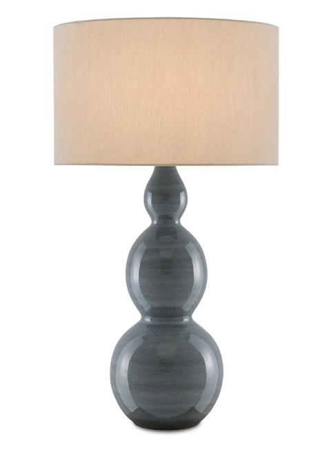 Currey and Company - 6000-0676 - One Light Table Lamp - Cymbeline - Steel Blue/Antique Brass