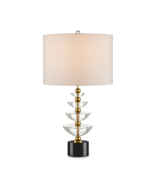 Currey and Company - 6000-0872 - One Light Table Lamp - Waterfall - Clear/Natural/Brass