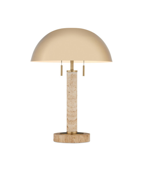 Currey and Company - 6000-0914 - Two Light Table Lamp - Miles - Natural/Polished Brass