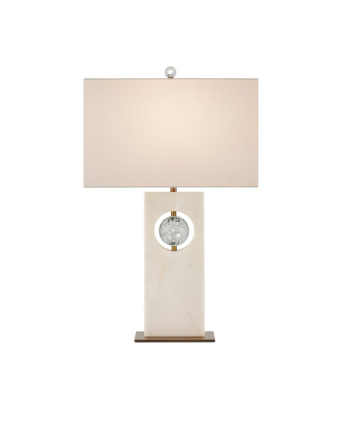 Currey and Company - 6000-0949 - One Light Table Lamp - Radiant Table Lamp - White/Clear/Antique Brass