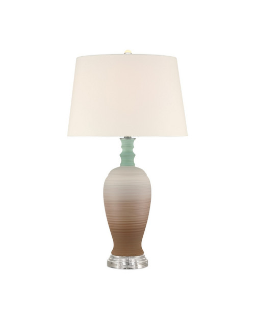 Currey and Company - 6000-1024 - One Light Table Lamp - Happy 80's - Brown/Light Blue/Clear