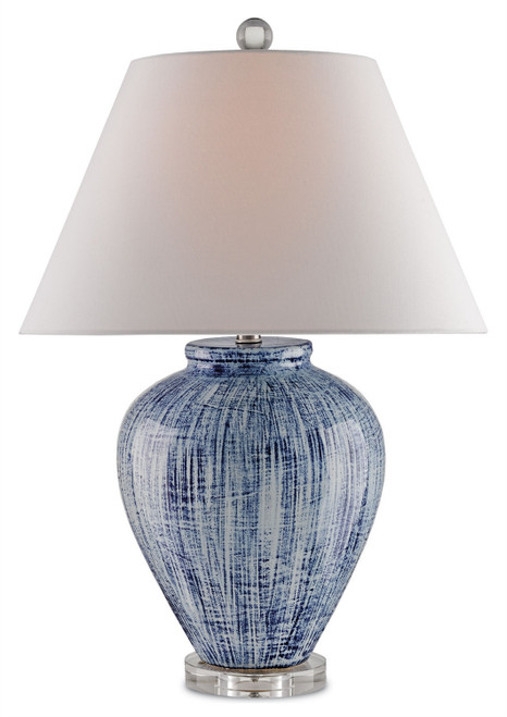 Currey and Company - 6224 - One Light Table Lamp - Malaprop - Blue/White/Clear
