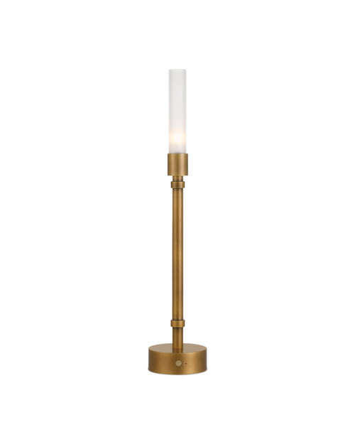 Currey and Company - 6700-0013 - One Light Table Lamp - Paseo - Polished Antique Brass/Frosted