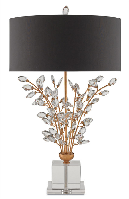 Currey and Company - 6983 - Two Light Table Lamp - Forget-Me-Not - Clear/Chinois Gold Leaf