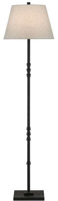 Currey and Company - 8000-0049 - One Light Floor Lamp - Lohn - Molé Black