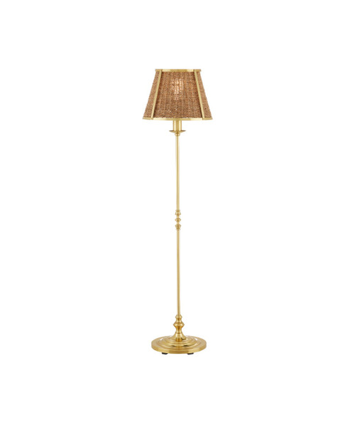 Currey and Company - 8000-0141 - One Light Floor Lamp - Deauville - Natural/Polished Brass