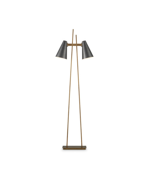 Currey and Company - 8000-0163 - LED Floor Lamp - Duet - Oil Rubbed Bronze/Antique Brass