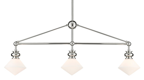 Currey and Company - 9000-0614 - Three Light Chandelier - Rycroft Collection - Polished Nickel/White