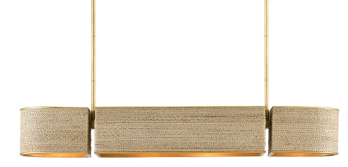Currey and Company - 9000-0820 - Four Light Chandelier - Tenby - Natural/Contemporary Gold Leaf