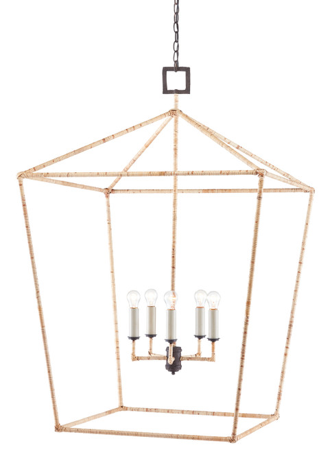 Currey and Company - 9000-0871 - Five Light Lantern - Denison - Natural/Molé Black