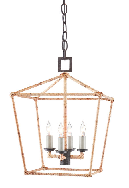 Currey and Company - 9000-0873 - Four Light Lantern - Denison - Natural/Molé Black