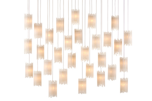 Currey and Company - 9000-0886 - 30 Light Pendant - Escenia - Frosted White/Silver