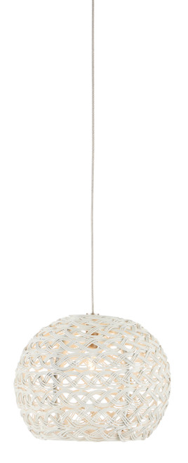 Currey and Company - 9000-0909 - One Light Pendant - Piero - Sugar White/Silver