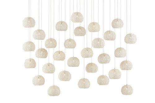 Currey and Company - 9000-0914 - 30 Light Pendant - Piero - Sugar White/Silver