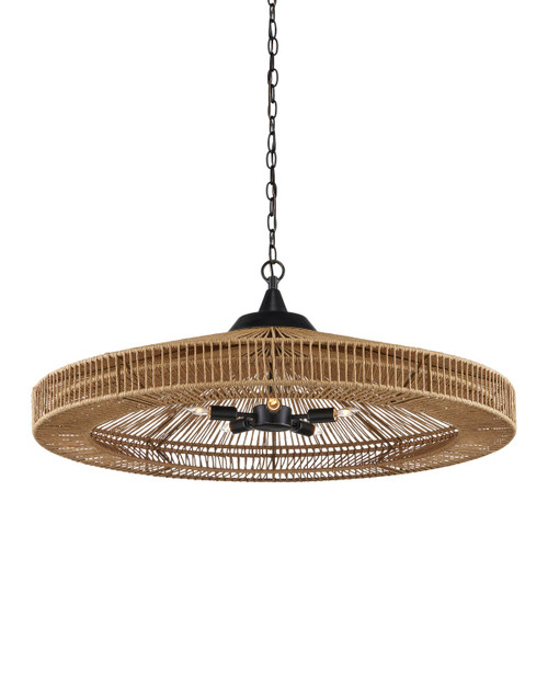Currey and Company - 9000-0921 - Five Light Chandelier - Maldives - Natural/Satin Black