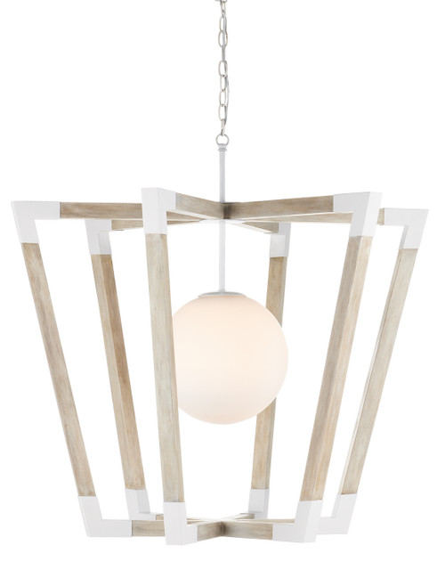 Currey and Company - 9000-0957 - One Light Pendant - Bastian Collection - Sugar White/Sandstone
