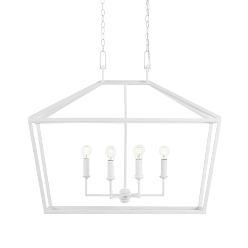 Currey and Company - 9000-0979 - Six Light Chandelier - Denison Collection - Gesso White
