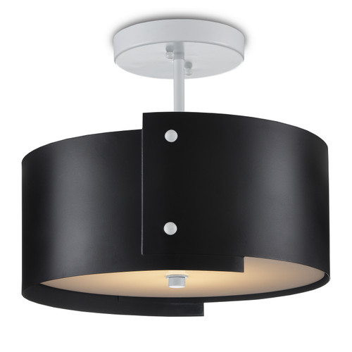 Currey and Company - 9000-0983 - LED Semi-Flush Mount - Ritsu Collection - Blacksmith/Sugar White