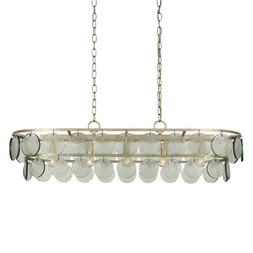 Currey and Company - 9000-0990 - Five Light Chandelier - Settat - Clear/Silver Leaf