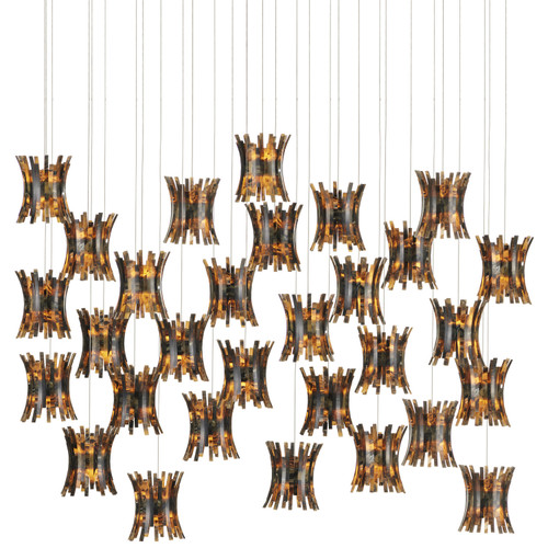 Currey and Company - 9000-1045 - 30 Light Pendant - Alsop - Brown/Black/Natural/Silver