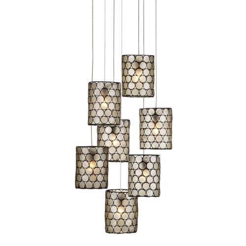 Currey and Company - 9000-1049 - Seven Light Pendant - Regatta - Natural/Cupertino/Silver