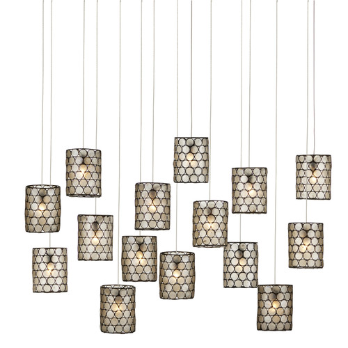Currey and Company - 9000-1051 - 15 Light Pendant - Regatta - Natural/Cupertino/Silver