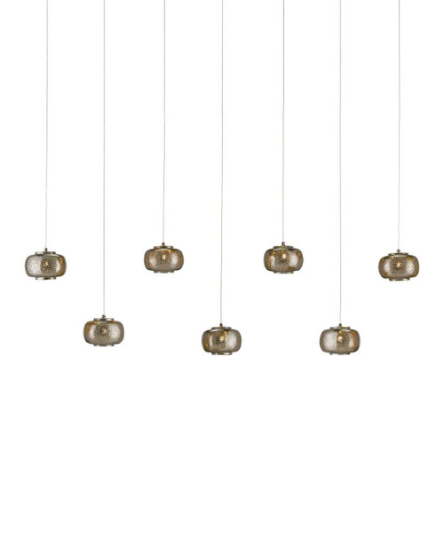 Currey and Company - 9000-1057 - Seven Light Pendant - Pepper - Nickel/Silver