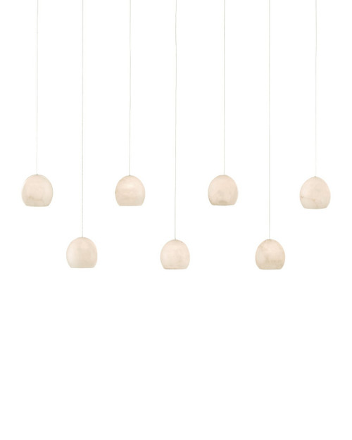Currey and Company - 9000-1064 - Seven Light Pendant - Lazio - White/Silver