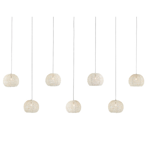 Currey and Company - 9000-1066 - Seven Light Pendant - Piero - Sugar White/Silver