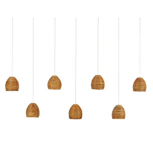 Currey and Company - 9000-1067 - Seven Light Pendant - Beehive - Natural/Silver