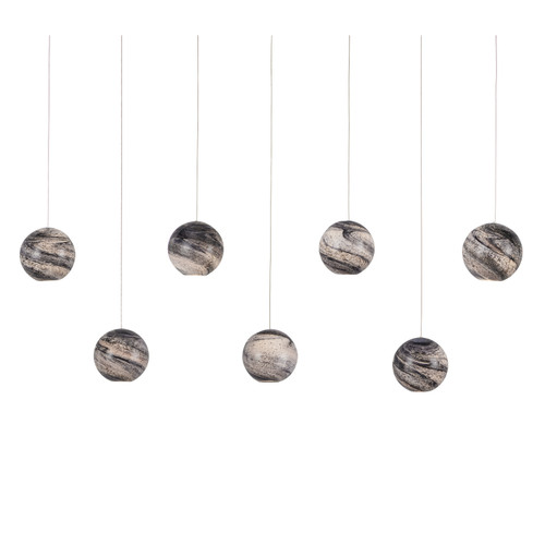 Currey and Company - 9000-1068 - Seven Light Pendant - Palatino - Earth with Speckles/Silver
