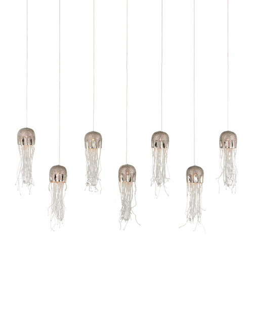 Currey and Company - 9000-1071 - Seven Light Pendant - Medusa - Nickel/Clear/Silver