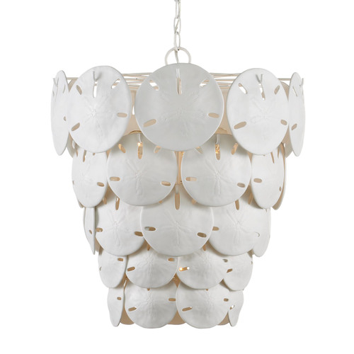 Currey and Company - 9000-1113 - Five Light Chandelier - Tulum - White/Sugar White