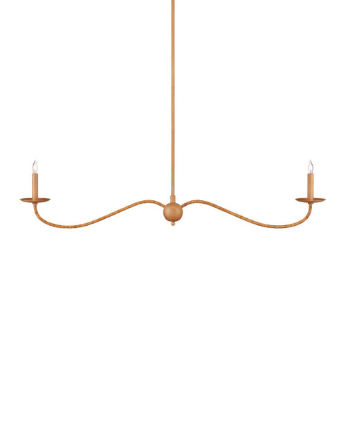 Currey and Company - 9000-1127 - Two Light Chandelier - Saxon - Natural/Saddle Tan