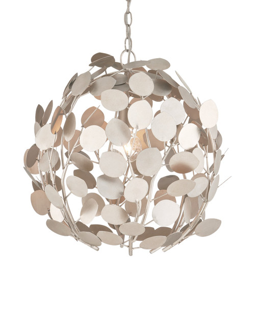 Currey and Company - 9000-1198 - One Light Chandelier - Lunaria - Contemporary Silver Leaf