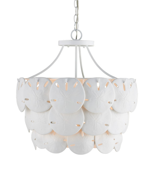 Currey and Company - 9000-1202 - Three Light Chandelier - Tulum - White/Sugar White