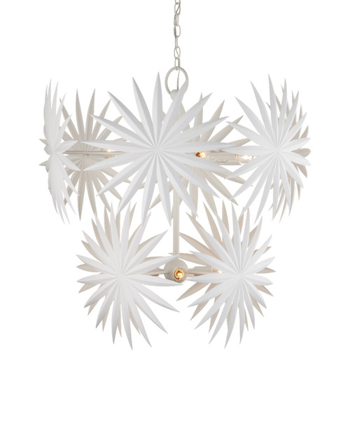 Currey and Company - 9000-1204 - Ten Light Chandelier - Bismarkia - Gesso White