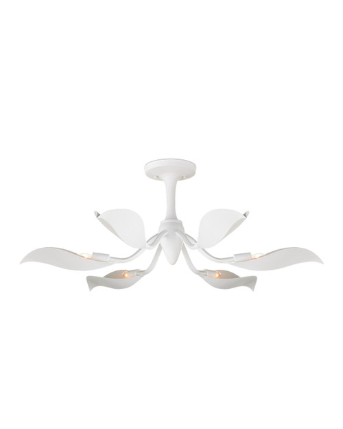 Currey and Company - 9000-1226 - Six Light Semi-Flush Mount - Snowflower - Gesso White