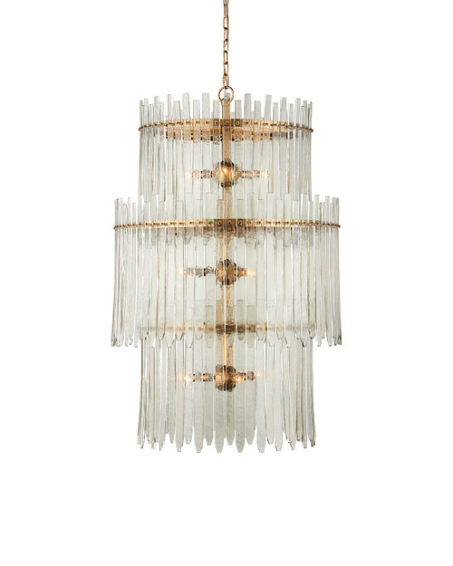 Currey and Company - 9000-1235 - Nine Light Chandelier - Electra - Clear/Antique Brass