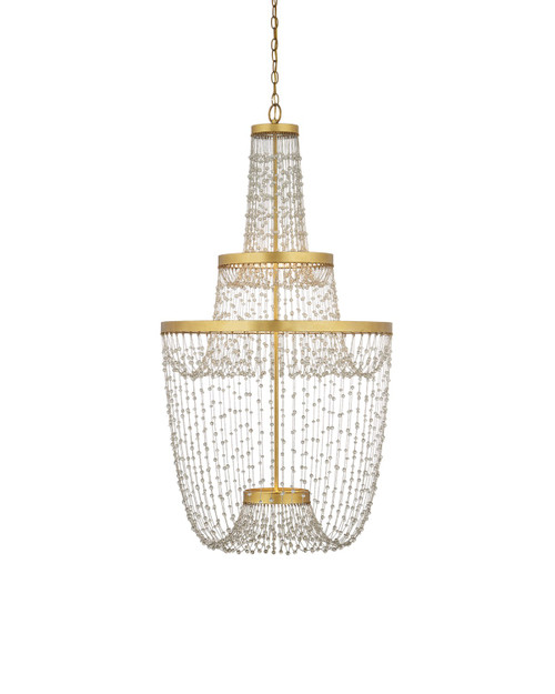 Currey and Company - 9000-1238 - LED Chandelier - Mademoiselle - Clear/Contemporary Gold Leaf/Contemporary Gold
