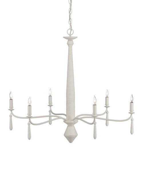 Currey and Company - 9000-1241 - Six Light Chandelier - Donnybrook - Snow White/White