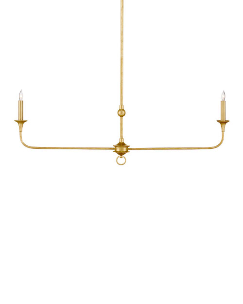 Currey and Company - 9000-1256 - Two Light Chandelier - Nottaway - Contemporary Gold Leaf